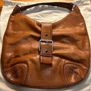 Brown leather Michael Kors hobo bag with dust bag